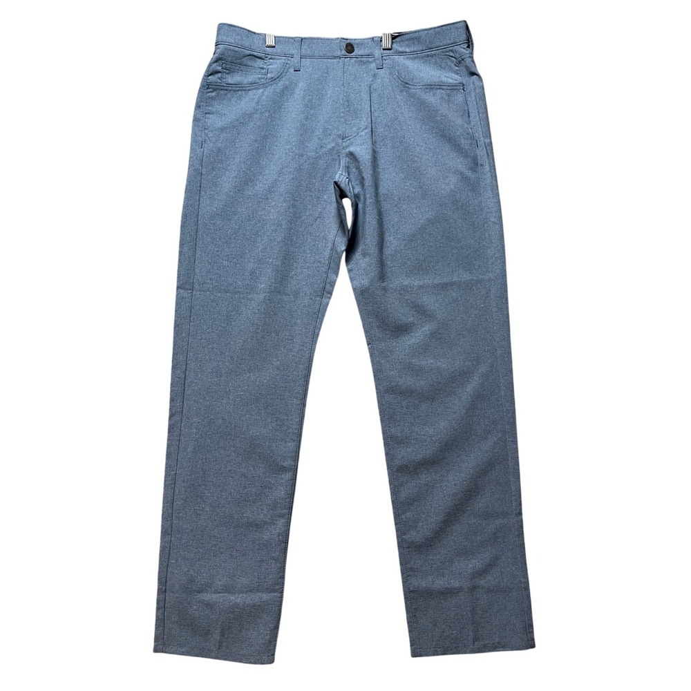 Bonobos Golf Pants Men 34x32 Blue Slim Fit Heathered Stretch Waistband 5-Pocket